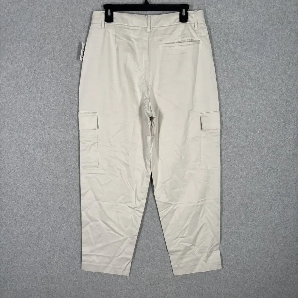 Old Navy Cargo Pants Medium Petite Cream Baggy Trouser Quiet Academia Neutrals‎
